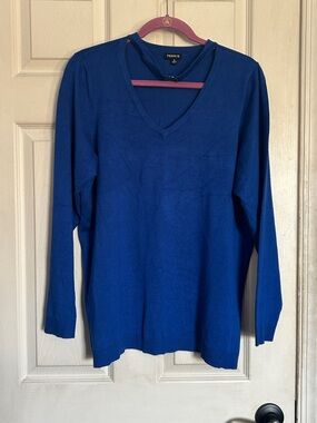 Torrid vibrant blue v neck choker style sweater size 3X